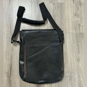 Black Leather Messenger Bag